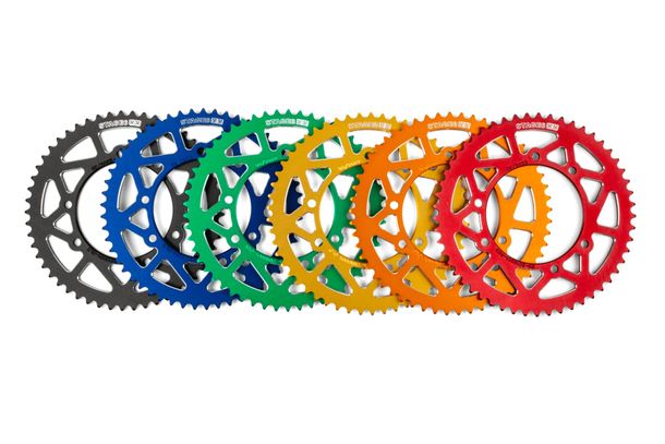 Kettenrad Stage6 53 Zähne 420 alu CNC rot für Rieju MRT
