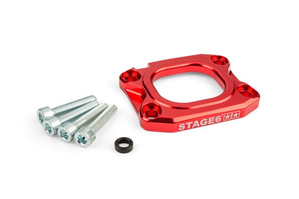Ansaugstutzen Stage6 Grundplatte 360° d.40mm AM6 / rot für Derbi