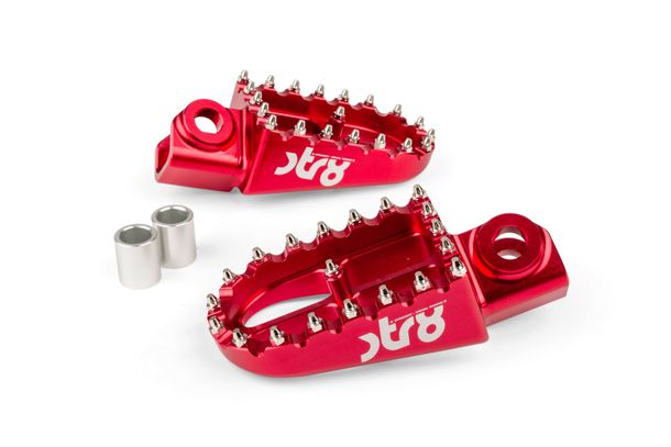 Fußrasten STR8 MX Evo rot für Rieju MRT CNC (Set)