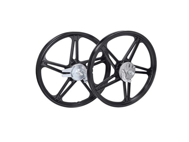 Felgen Satz Fast Arrow 5 Speichen 17 Zoll inkl Bremsanker + Radachsen für Peugeot 103, 103 SPX