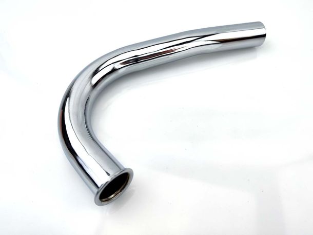 Auspuffkrümmer Chrom 32mm 250mm 1 Knick Rechts für Miele K, für DKW, Göricke, Gritzner, KTM, Hercules MK K