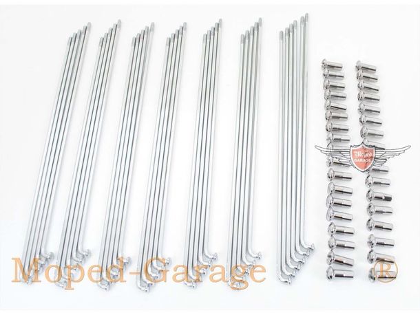 Speichen Satz 36 Stück 190mm 2,7mm Nippel 5mm für Hercules Prima 2N, 2S, 3S, M1, M2, M3, P1, MP 2, MF 3, 4, HR 1, DKW Moped Typ 630, Mofa 25 629, 631