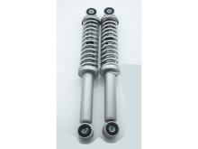 Federbein Satz Grau 290mm 8mm Buchsen 6mm Feder für Puch MV, MS, VS, VZ, M, Zündapp Bergsteiger M 25, 50 Typ 434, Hercules, Puch, Miele, DKW, KTM, Rixe, Kreidler