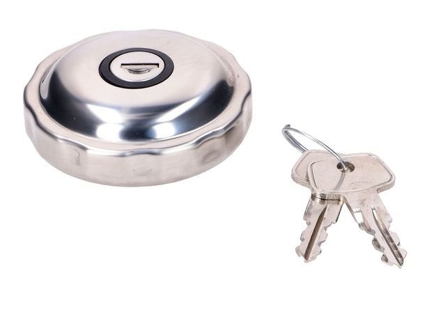 Tankdeckel mit Schloss 40mm chrom für Puch Maxi, Tomos