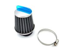 Luchtfilter 52mm zilver voor Zündapp, Kreidler, Hercules, Puch, Simson, mofa, bromfiets, brommer, KKR, scooter