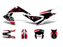 Kit déco / autocollants noir-blanc-rouge brillant pour Aprilia RX50 2018- Euro4