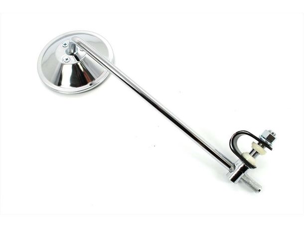 Spiegel Chrom Rund 100mm Stange 260mm Schelle 22mm für Zündapp, Kreidler, Hercules, Miele, DKW, NSU, Horex, Puch, Gritzner