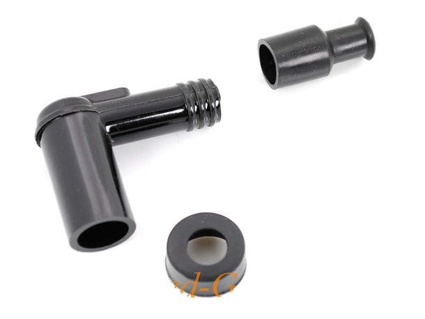 Zündkerzenstecker Schwarz 1k Ohm für Zündapp Mofa, Moped, Kreidler, Hercules Puch
