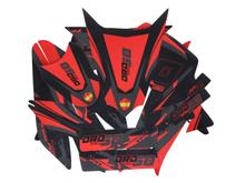 Kit de decoración / pegatinas negro-rojo-gris mate para Derbi Senda DRD 11-17