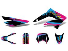 Kit de decoración / pegatinas negro-rosa-azul mate para Gilera SMT 11-17