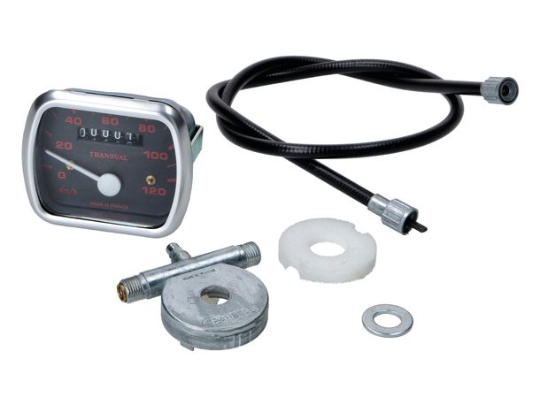 Tacho Set mit Halter, Tachowelle, Tachoantrieb 120km/h 62cm für Peugeot 103 MVL