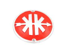 Emblem Aluminum Round 56mm Red for Kreidler, Florett RS, RM, TM, GT, Egg Tank, Super 4, LF, LH