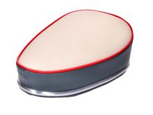 Selle Crème/Gris 300x220x110mm pour Puch Maxi MS, MV, VS, Zündapp Bergsteiger, Z Combinette, Kreidler Florett, Flory MF, MP, Hercules M Prima 221, 219, 217, 215, 216, 222, Miele, DKW, NSU, Göricke, Gritzner