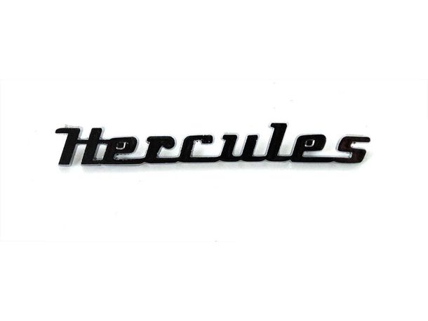 Seitendeckel Schriftzug Metall 80x10mm Befestigungsabstand 49mm für Hercules, K 50, 50 Super, Super Sport, MK 4, Typ 103