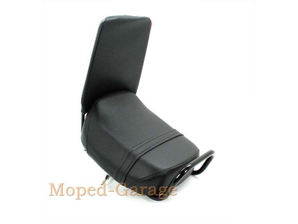 Sozius Sitzbank schwarz 240x270x75mm mit Rückenlehne und Haltegriff
