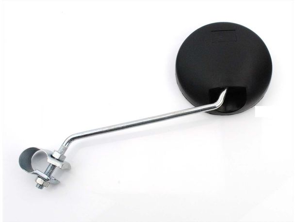 Spiegel Rund 95mm Schwarz 180mm Haltestange für Zündapp, Kreidler, Hercules, Puch, DKW, KTM, Simson, Rixe, Sachs
