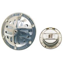 Buzina Ø 72 mm Fixação: 4 furos 6V galvanizado CIF para Vespa 50 / N / L / R / S / 90 R / SS / 100 / 125 e outros.