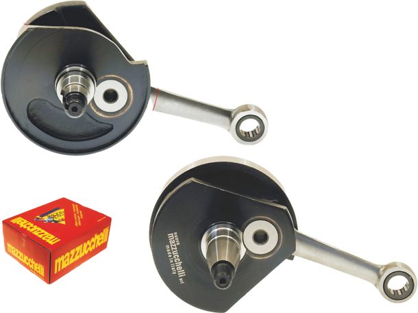Kurbelwelle Mazzucchelli 19mm Konus, 43mm Hub, Pleuel poliert für Vespa