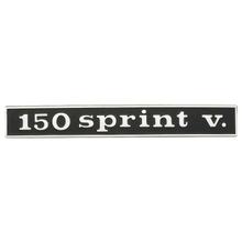 Emblém / nápis CIF " 150 sprint v. " pro Vespa Sprint Veloce 150 - 2 kolíky 132x17mm rozteč otvorů 110mm