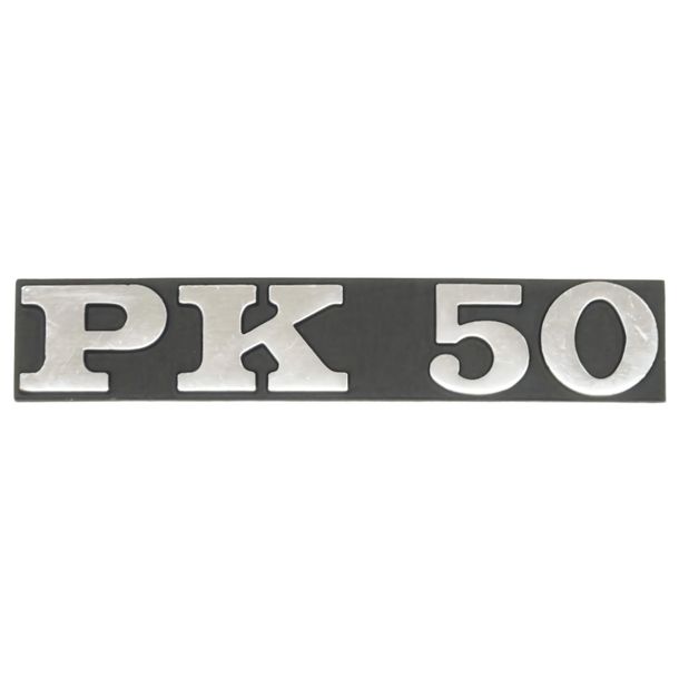 Emblem / Schriftzug CIF " PK 50 " Seitenhaube für Vespa PK 50 Modelle - 95x17mm 2 Pins Lochabstand 80mm