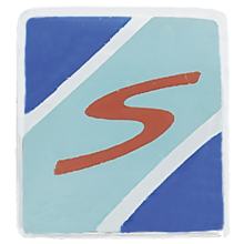 Embleem CIF S 13 x 15mm zelfklevend, kunsthars voor spatbordsierlijst Vespa GTS / S 2T / 4T