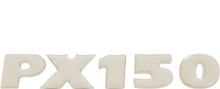Embleem „PX 150“ met harslaag zelfklevend origineel voor zijkap Vespa PX 150
