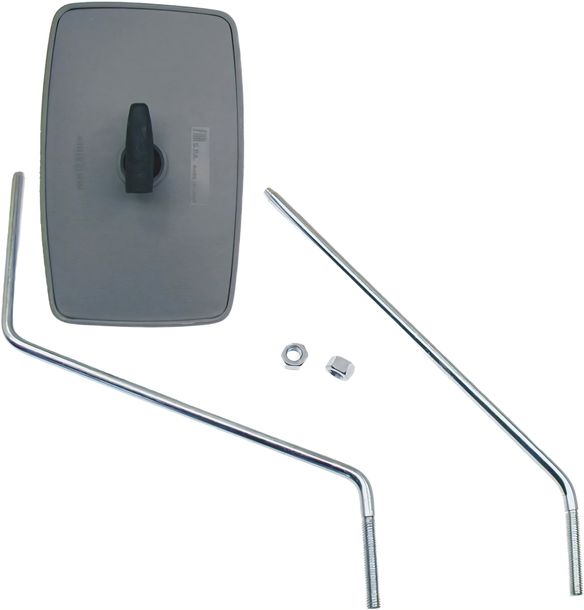 Zrcátko CIF vlevo / vpravo, tyč zrcátka M8, trapézové, šedé pro Piaggio Ape