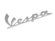 Embleem / Belettering CIF " Vespa " 2 pinnen 120x35mm gatafstand 105mm voor Vespa Sprint / Super / Rally