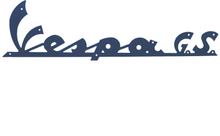 Embleem „Vespa GS“ aluminium gelakt donkerblauw 167 mm voor voorscherm