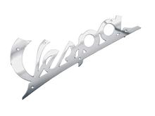 Embleem „Vespa“ messing verchroomd 140 mm voor voorste beenschild Vespa 125 (1947–1954)
