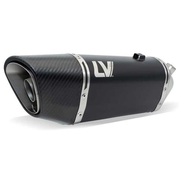 Uitlaatdemper LeoVince LV-14 R RACING Black Edition Roestvast staal zwart, Carbon eindkap & Hittebeschermer voor KTM Duke / R 990 Bj. 2025 - 2026 E5+ / RC R 990 Bj. 2026 E5+