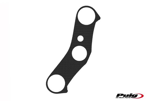 Ochranné nálepky na vidlicové můstky Puig šedé 300 x 225 mm pro Yamaha YZF-R1 ročníky 2007 - 2008