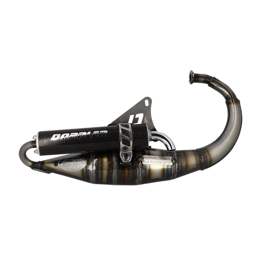 Auspuffanlage Doppler S3R Evolution für Booster / BWs / Stunt / Slider mit Carbon-Endschalldämpfer mit Zulassung CE 97/24