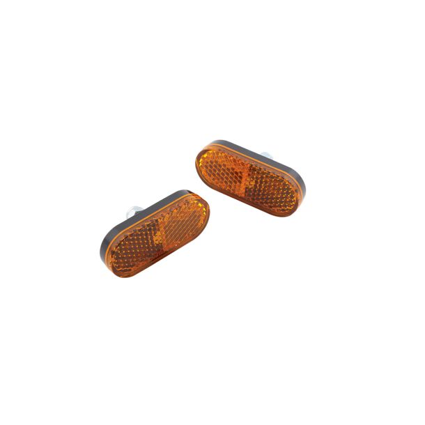 Reflektor Highsider SMART mit M5 Gewindebolzen mit Zulassung, Stahl schwarz, orange, links, rechts, 1 Stück