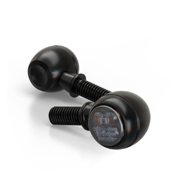 Blinker Highsider SMART Circula-S LED, Positionslicht 2in1 mit Zulassung, Aluminium schwarz matt, getönt 13,5V, vorne, 2 Stück