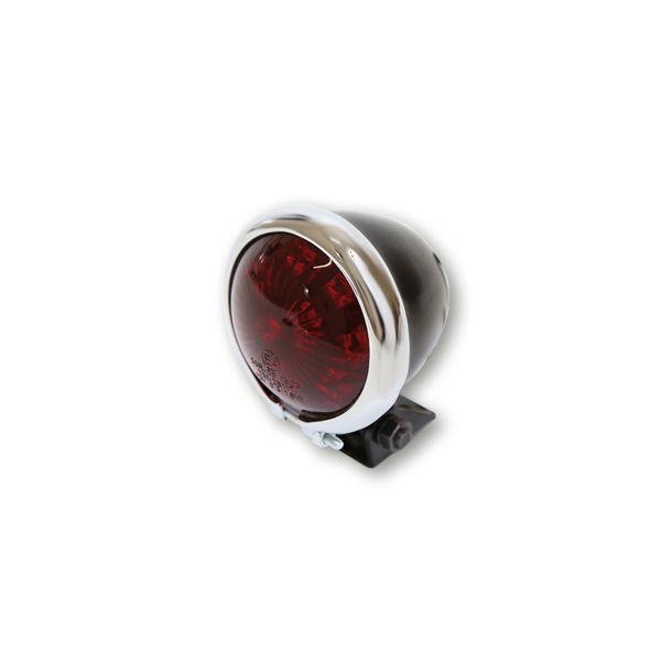 Rücklicht Highsider SMART Bates Style LED mit Zulassung, Stahl schwarz, getönt, hinten, 1 Stück