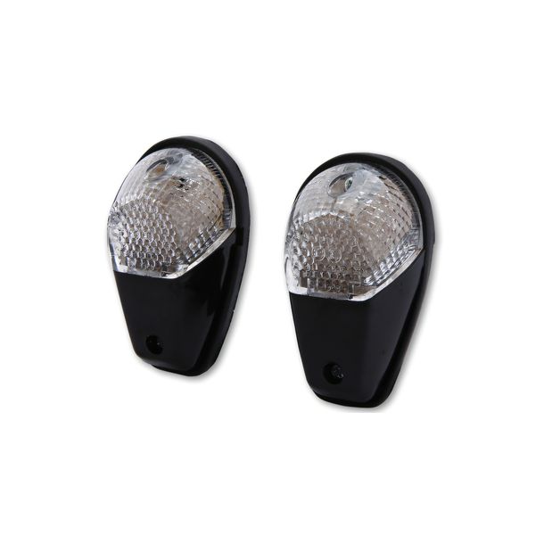 Verkleidungsblinker Highsider SMART LED mit Zulassung, schwarz, klar 13,5V, vorne hinten, 2 Stück