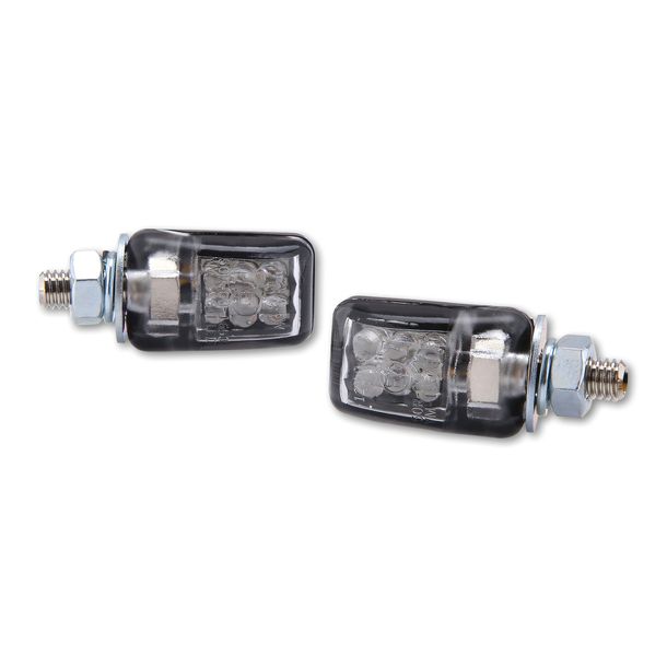 Blinker Highsider SMART Picco LED mit Zulassung, schwarz, klar 13,5V, hinten, 2 Stück