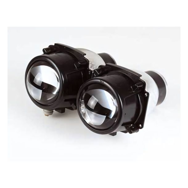 Scheinwerfer Highsider SMART Black Ellipsoid mit Zulassung, schwarz, klar, vorne, 2 Stück