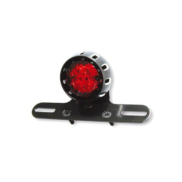 Rücklicht Highsider SMART Miles LED mit Zulassung, Stahl schwarz, rot, hinten, 1 Stück