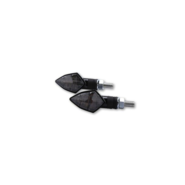 Blinker Highsider SMART Rock LED Carbon mit Zulassung, getönt 13,5V, vorne hinten, 2 Stück