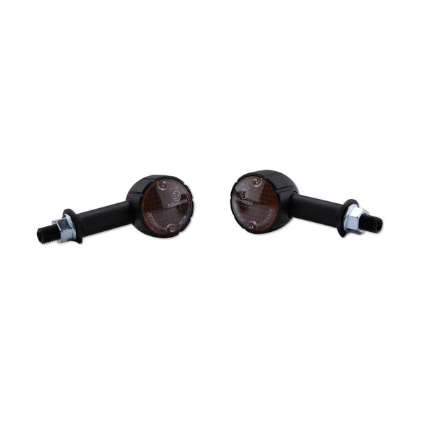 Mini-Blinker Highsider SMART Arizona Glühlampen mit Zulassung, Aluminium schwarz, getönt 12V, vorne hinten, 2 Stück