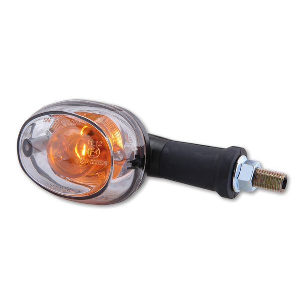 Indicatori di direzione Highsider SMART ovali a lampadine con omologazione, neri, trasparenti 12V, anteriori posteriori, 2 pezzi