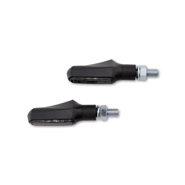 Blinker Highsider SMART Shorty-Fin LED mit Zulassung, schwarz, getönt 13,5V, vorne hinten, 2 Stück