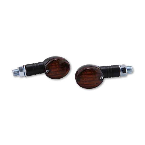 Mini-Blinker Highsider SMART Micro-Flash Glühlampen mit Zulassung, schwarz, getönt 12V, vorne hinten, 2 Stück