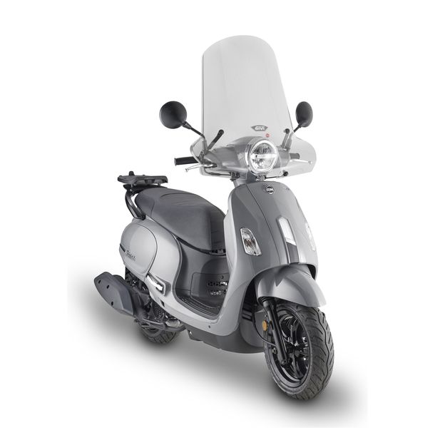 Windschild GiVi transparent 470x660mm mit Zulassung mit Montagekit für SYM Fiddle 125 Euro 5 ab Bj. 2020
