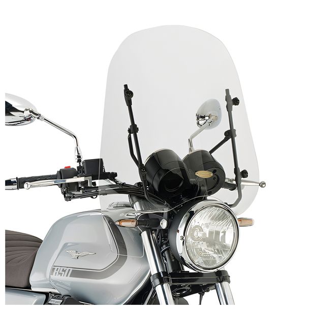 Windschild GiVi transparent 485x500mm mit Zulassung für Moto Guzzi V7 850 Stone Bj. 2021-2026, V7 850 Special Bj. 2021-2026