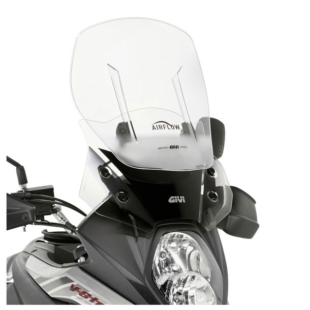 Windschild GiVi Airflow transparent 380-500x430mm mit Zulassung für Suzuki DL 650 V-Strom Bj. 2017-2024