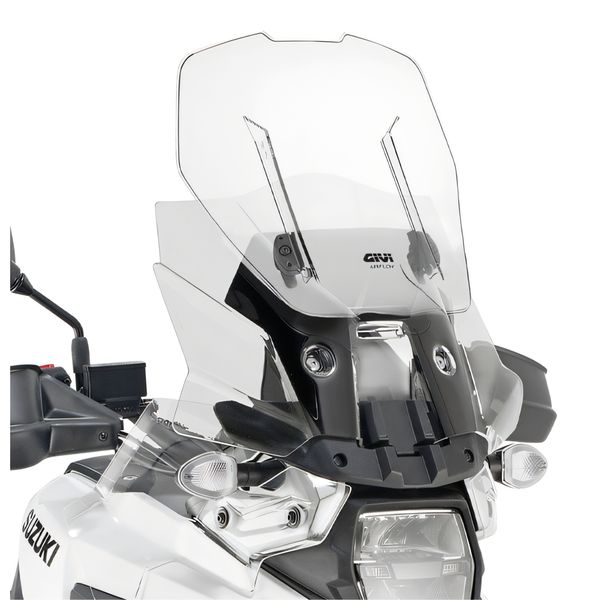 Windschild GiVi Airflow transparent 450-570x500mm mit Zulassung für Suzuki V-Strom 1050/XT/SE Bj. 2020-2026, DE Bj. 2023-2026