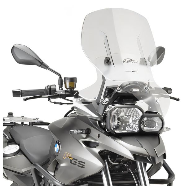 Windschild GiVi Airflow transparent 410-530x510mm mit Zulassung mit Montagekit für BMW F 700 GS Bj. 2012-2018